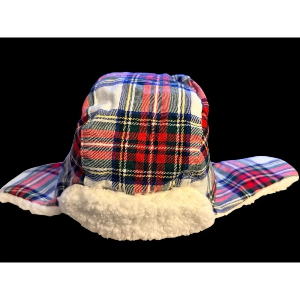 NWT Janie and Jack Baby Trapper‎ Hat Plaid Sherpa Lined 6–12 Months Ear Muff
